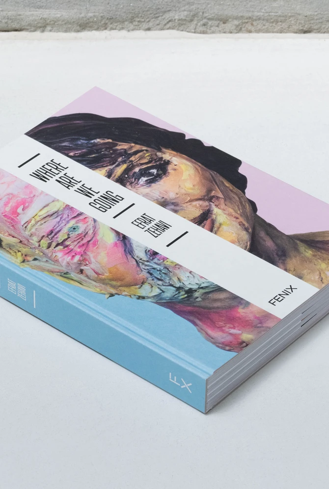 een boek ligt op een neutrale ondergrond, op de cover een gekleid gezicht