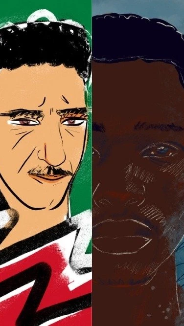 Four distinct digital portraits are aligned. They depict individuals with varied expressions.