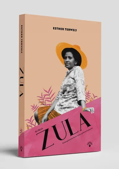 Pink book cover with a woman in traditional clothing on the cover